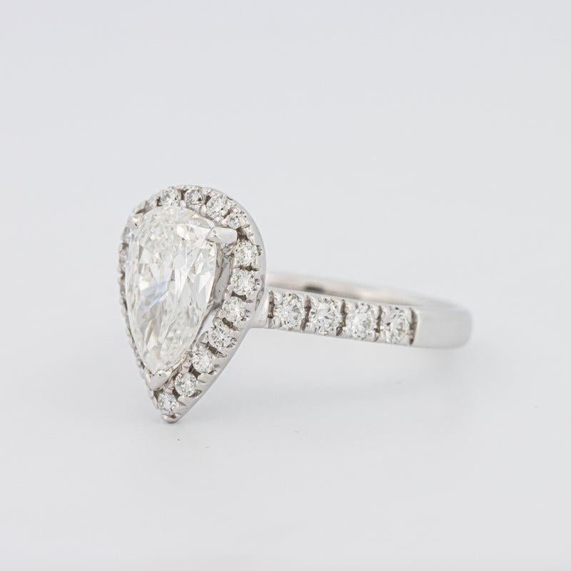 1.50 CT Pear - shape Halo Solitaire - ZIZOV DIAMONDS