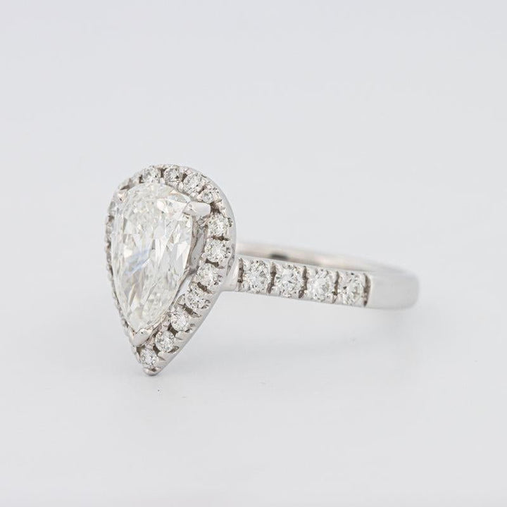 1.50 CT Pear - shape Halo Solitaire - ZIZOV DIAMONDS