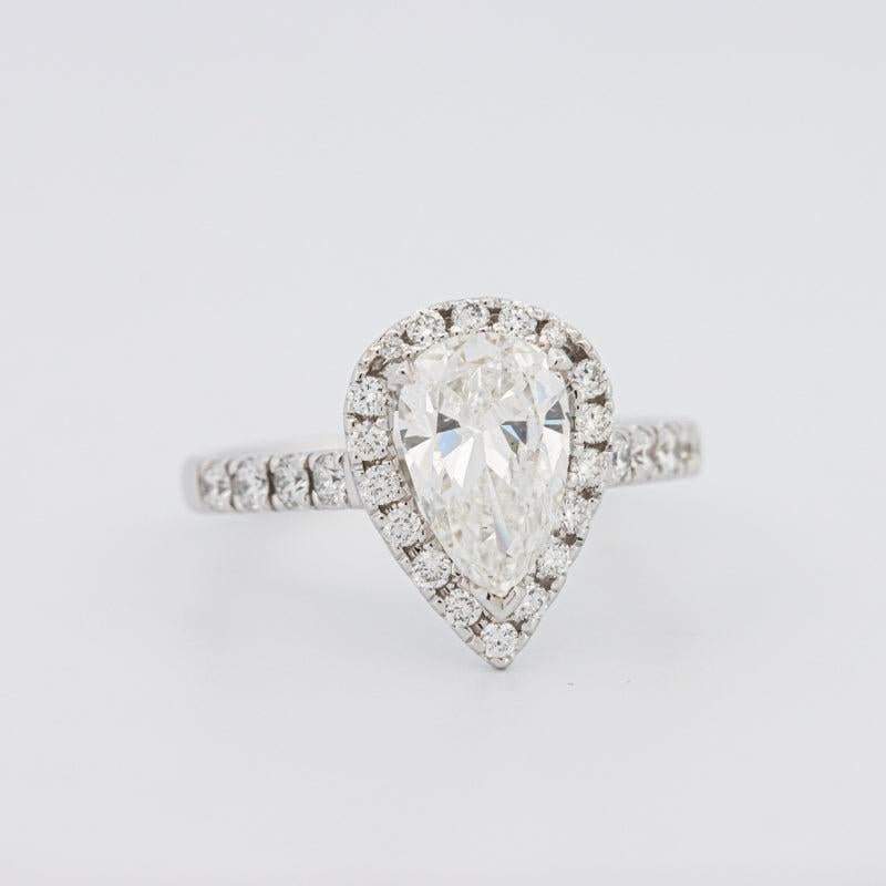 1.50 CT Pear - shape Halo Solitaire - ZIZOV DIAMONDS