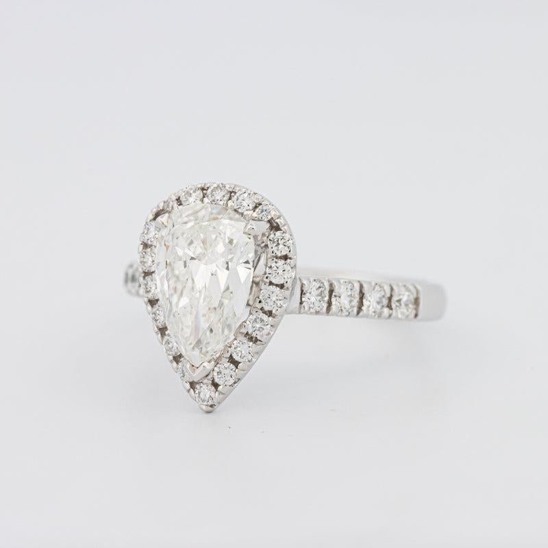 1.50 CT Pear - shape Halo Solitaire - ZIZOV DIAMONDS