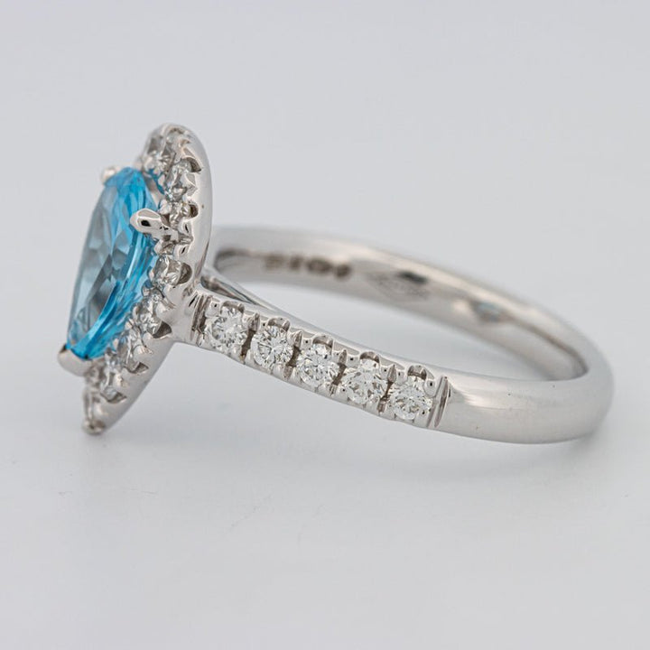 1.50 CT Pear - shape Topaz Halo Ring - ZIZOV DIAMONDS