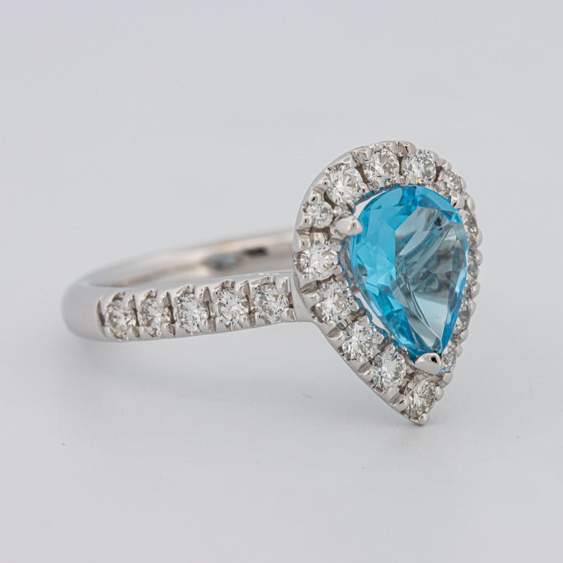 1.50 CT Pear - shape Topaz Halo Ring - ZIZOV DIAMONDS