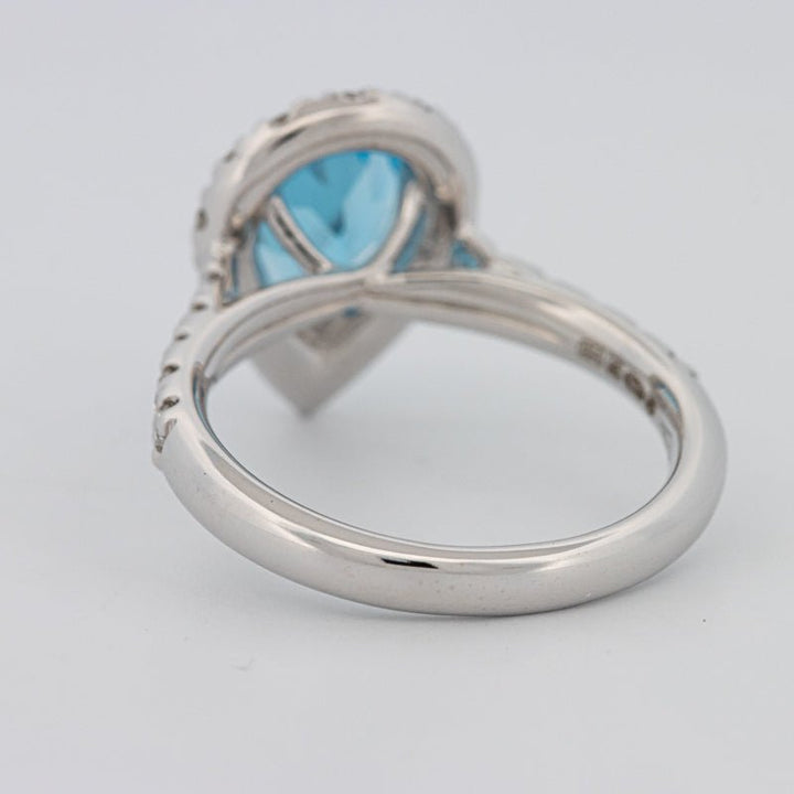 1.50 CT Pear - shape Topaz Halo Ring - ZIZOV DIAMONDS