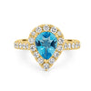 1.50 CT Pear - shape Topaz Halo Ring - ZIZOV DIAMONDS