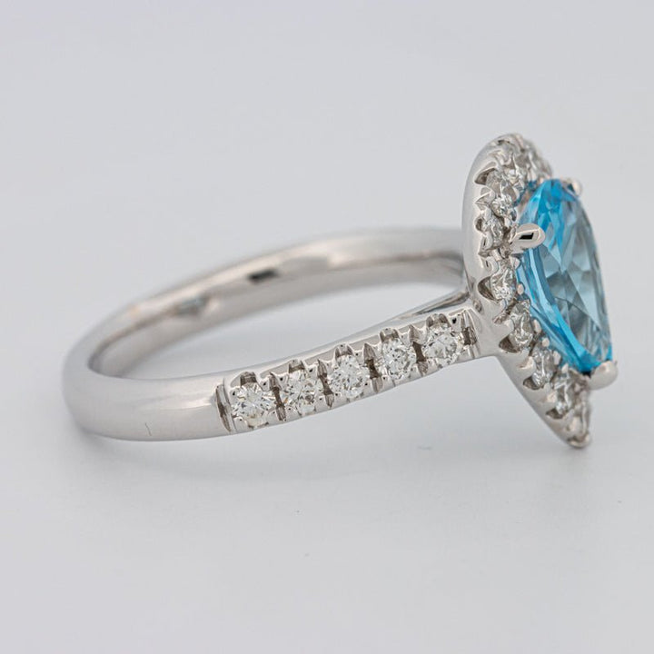 1.50 CT Pear - shape Topaz Halo Ring - ZIZOV DIAMONDS