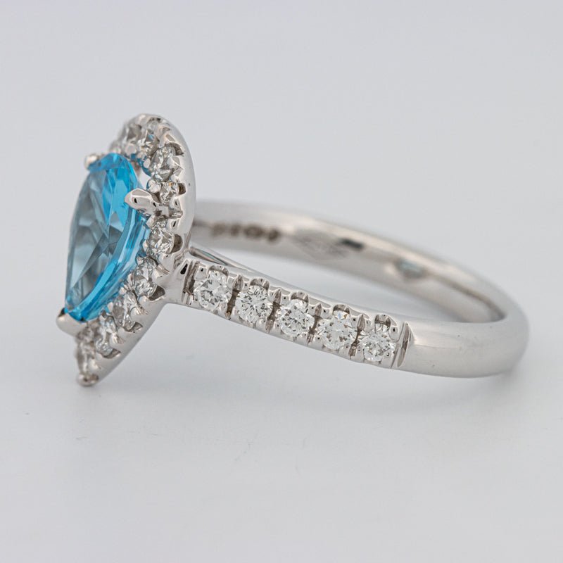 1.50 CT Pear - shape Topaz Halo Ring - ZIZOV DIAMONDS