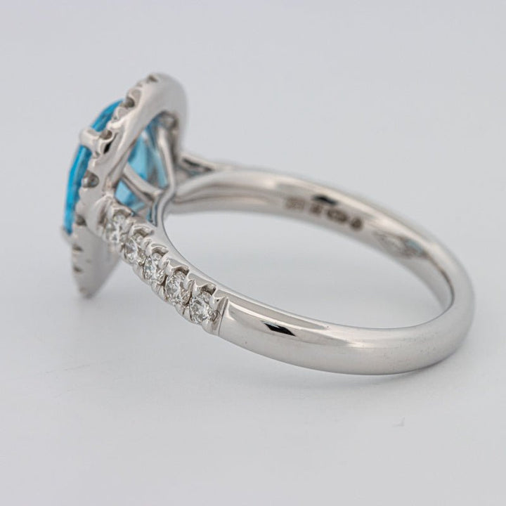 1.50 CT Pear - shape Topaz Halo Ring - ZIZOV DIAMONDS