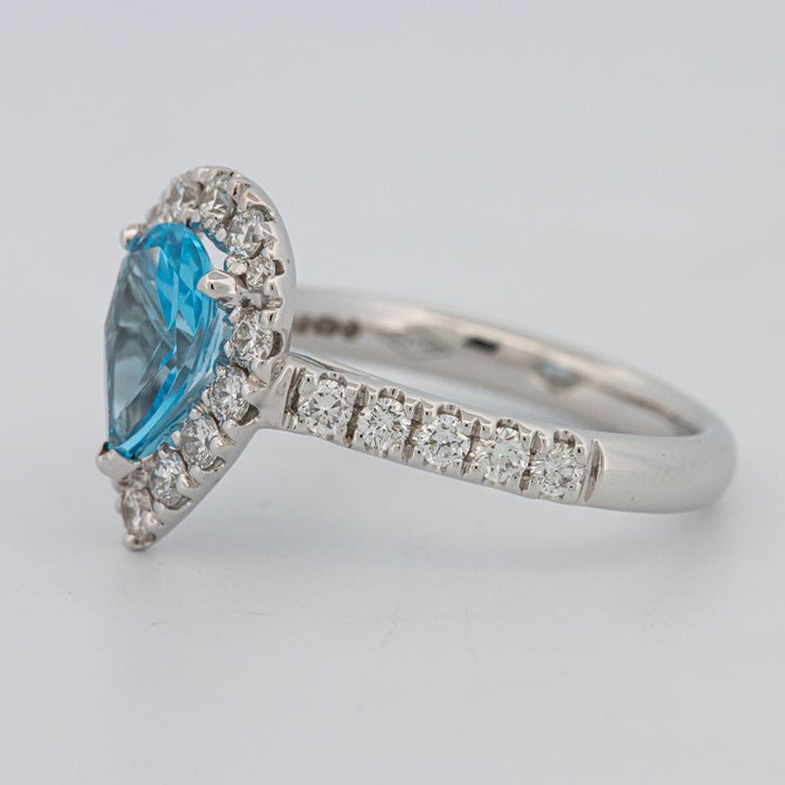 1.50 CT Pear - shape Topaz Halo Ring - ZIZOV DIAMONDS