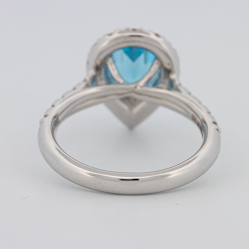 1.50 CT Pear - shape Topaz Halo Ring - ZIZOV DIAMONDS