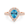 1.50 CT Pear - shape Topaz Halo Ring - ZIZOV DIAMONDS
