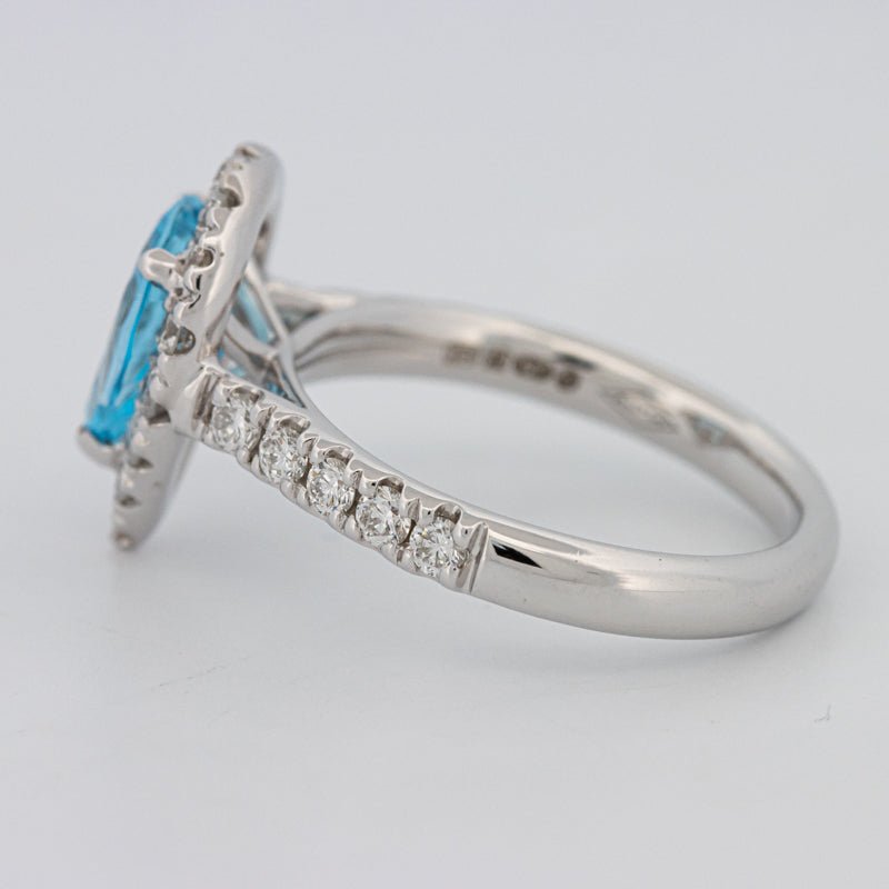 1.50 CT Pear - shape Topaz Halo Ring - ZIZOV DIAMONDS