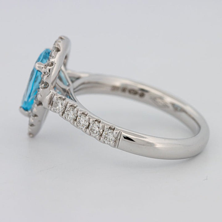 1.50 CT Pear - shape Topaz Halo Ring - ZIZOV DIAMONDS