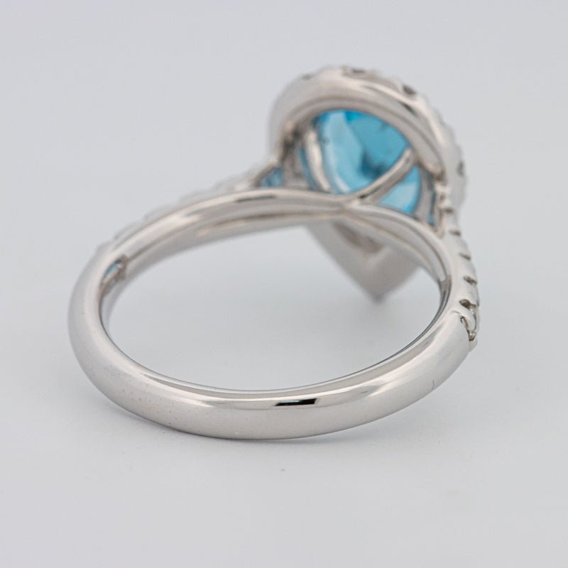 1.50 CT Pear - shape Topaz Halo Ring - ZIZOV DIAMONDS