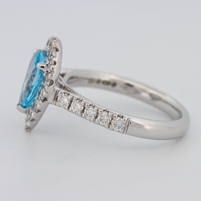 1.50 CT Pear - shape Topaz Halo Ring - ZIZOV DIAMONDS