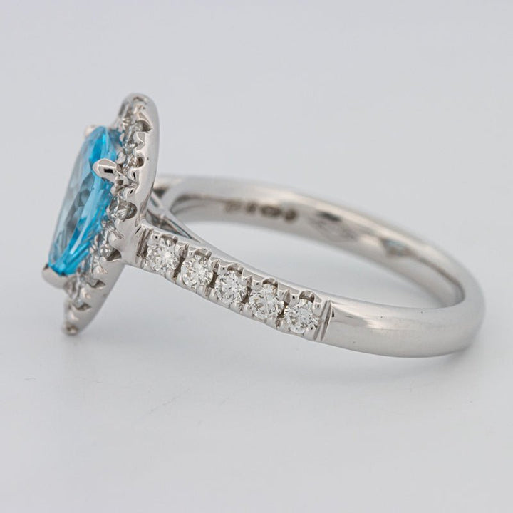 1.50 CT Pear - shape Topaz Halo Ring - ZIZOV DIAMONDS