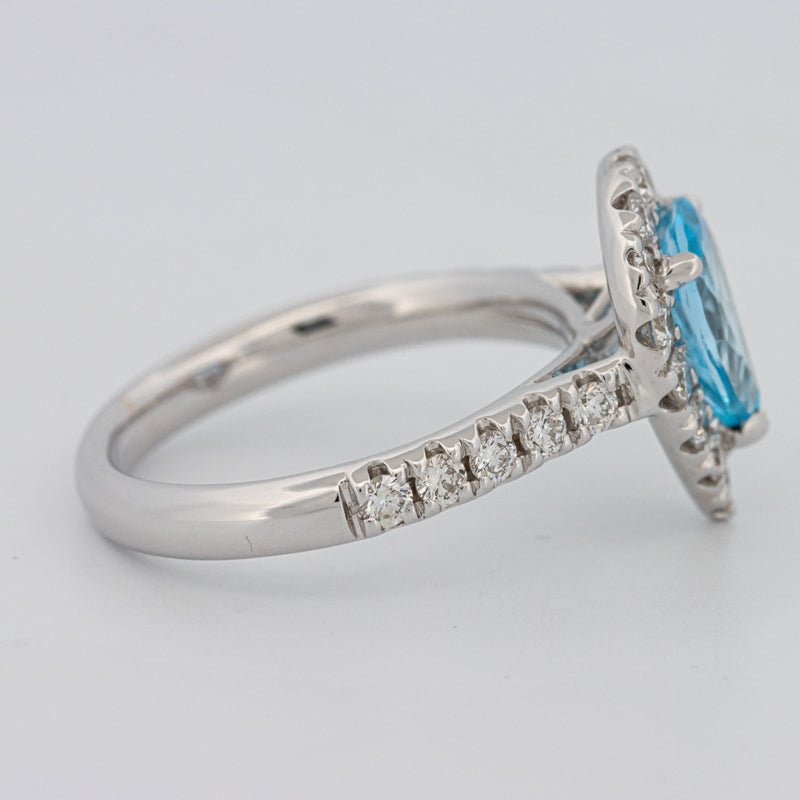 1.50 CT Pear - shape Topaz Halo Ring - ZIZOV DIAMONDS