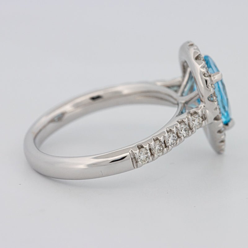 1.50 CT Pear - shape Topaz Halo Ring - ZIZOV DIAMONDS