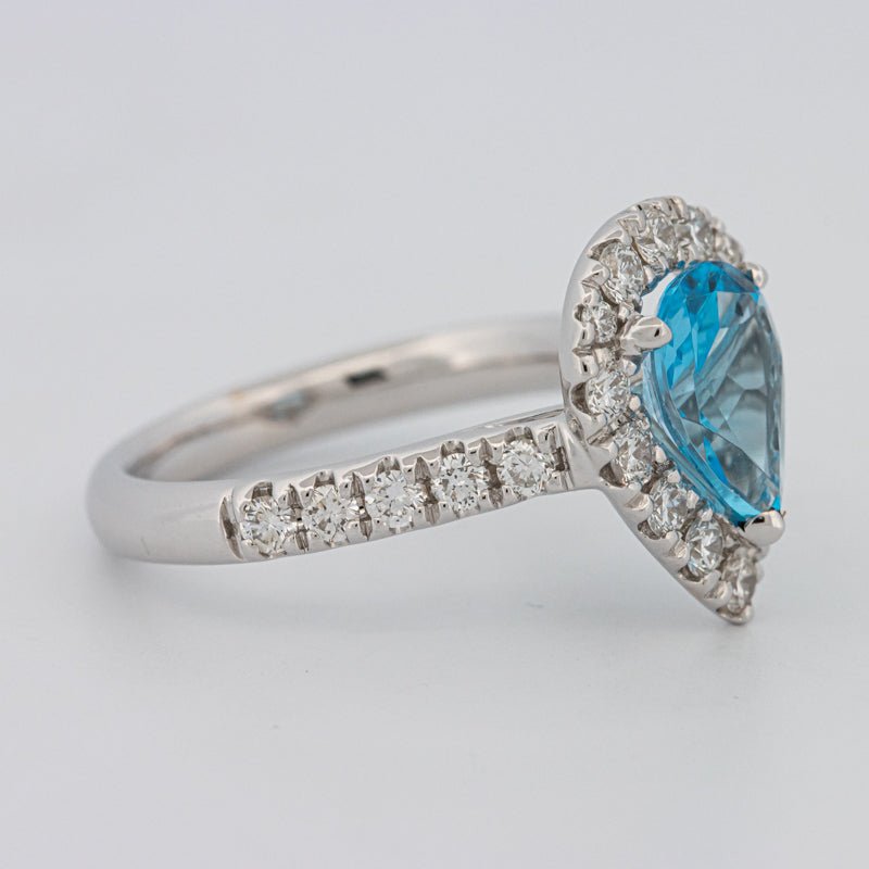 1.50 CT Pear - shape Topaz Halo Ring - ZIZOV DIAMONDS