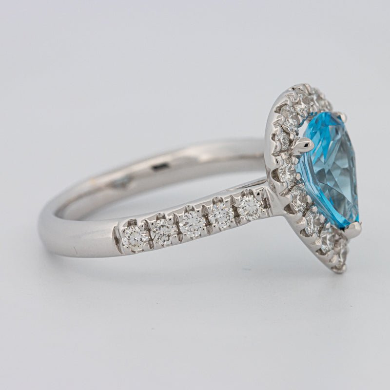 1.50 CT Pear - shape Topaz Halo Ring - ZIZOV DIAMONDS
