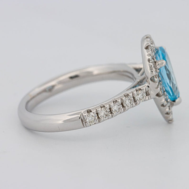 1.50 CT Pear - shape Topaz Halo Ring - ZIZOV DIAMONDS