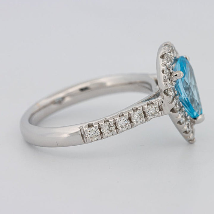 1.50 CT Pear - shape Topaz Halo Ring - ZIZOV DIAMONDS