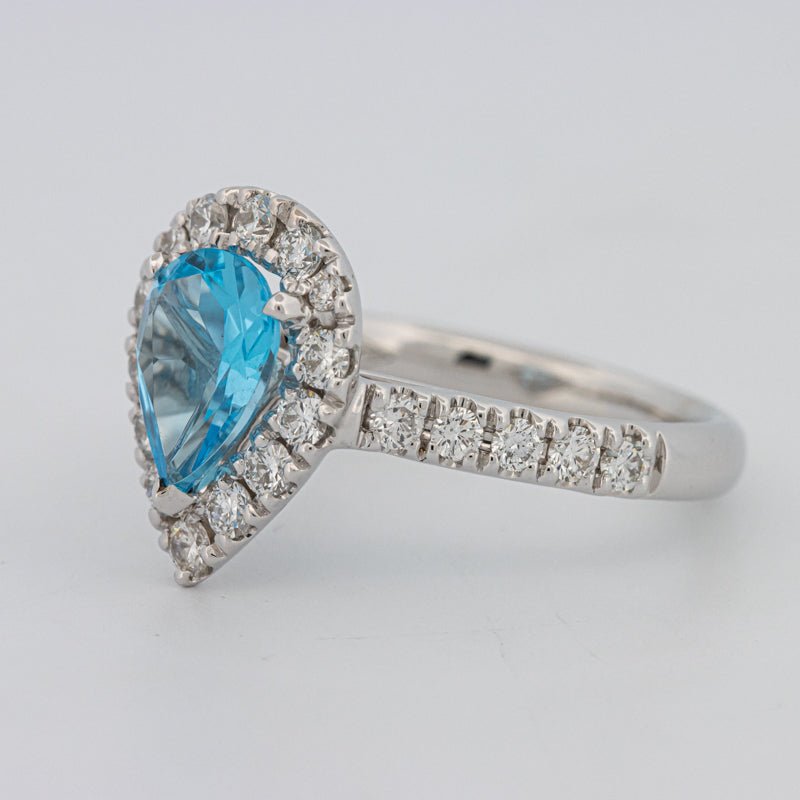 1.50 CT Pear - shape Topaz Halo Ring - ZIZOV DIAMONDS