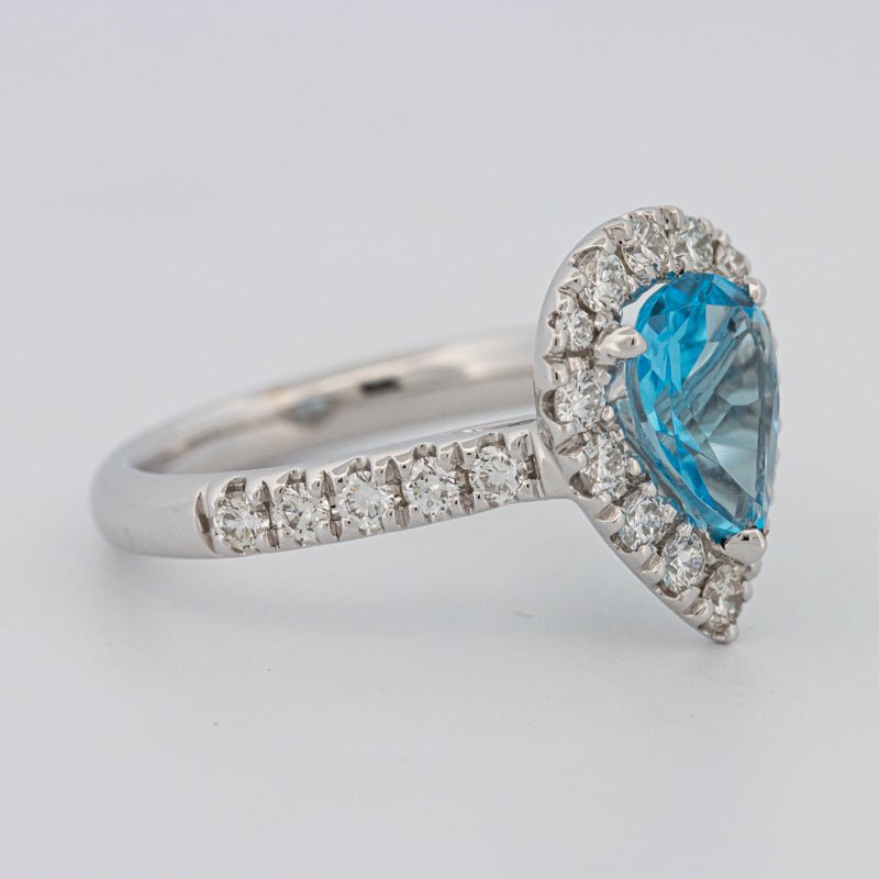 1.50 CT Pear - shape Topaz Halo Ring - ZIZOV DIAMONDS