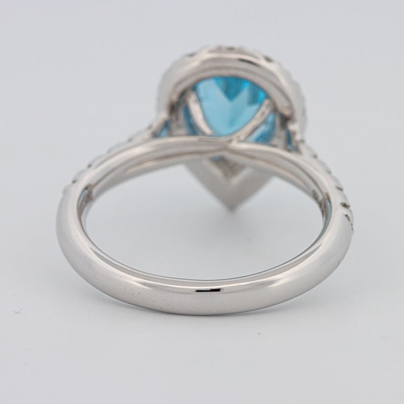 1.50 CT Pear - shape Topaz Halo Ring - ZIZOV DIAMONDS