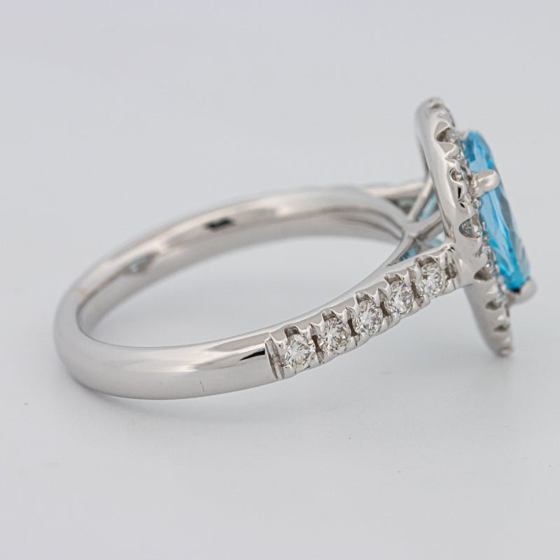 1.50 CT Pear - shape Topaz Halo Ring - ZIZOV DIAMONDS