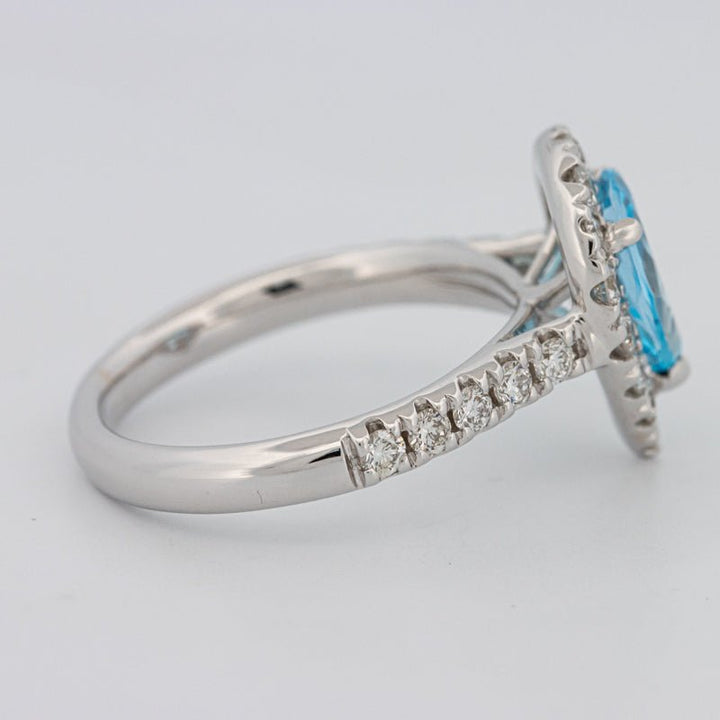 1.50 CT Pear - shape Topaz Halo Ring - ZIZOV DIAMONDS