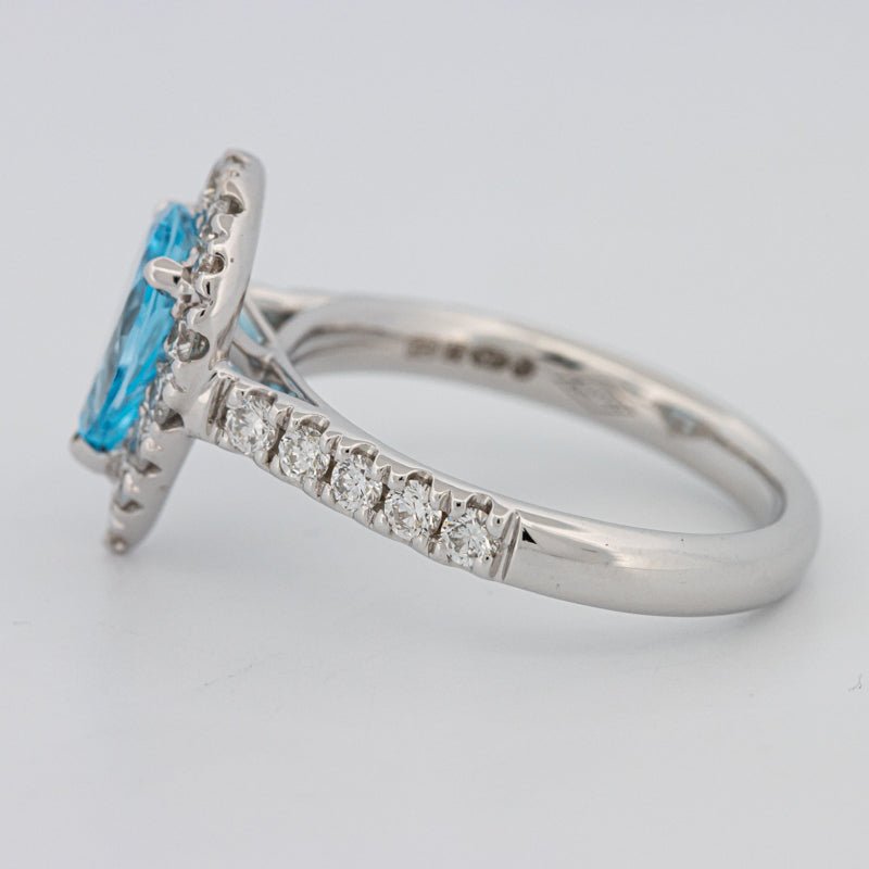 1.50 CT Pear - shape Topaz Halo Ring - ZIZOV DIAMONDS