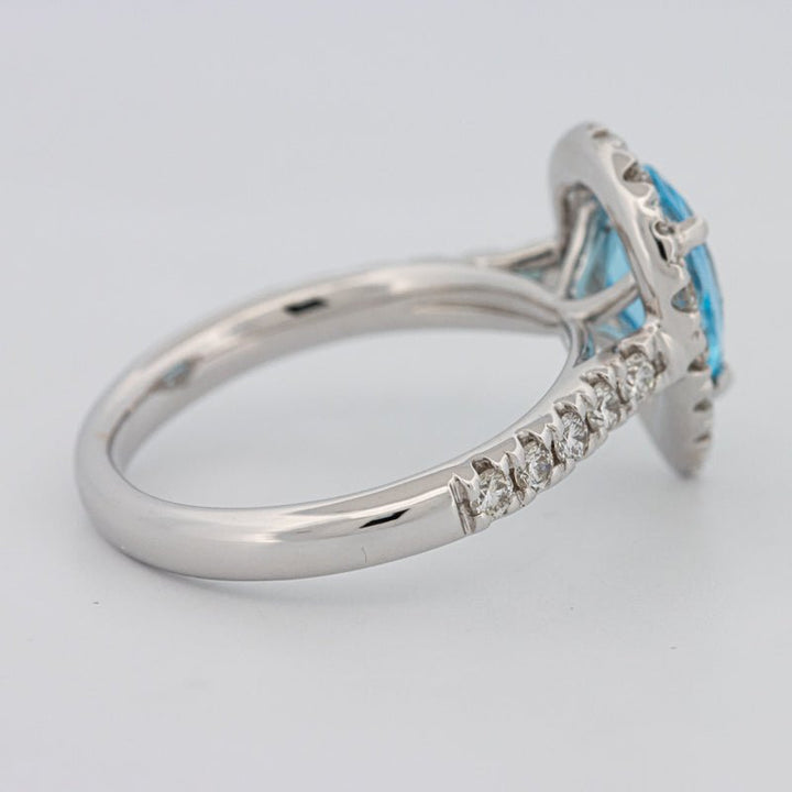 1.50 CT Pear - shape Topaz Halo Ring - ZIZOV DIAMONDS