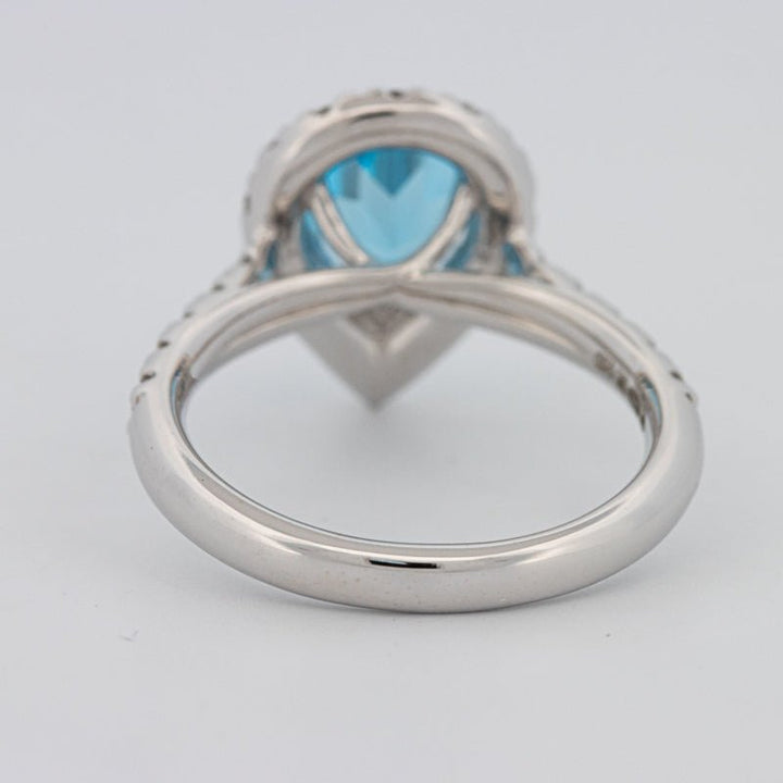 1.50 CT Pear - shape Topaz Halo Ring - ZIZOV DIAMONDS