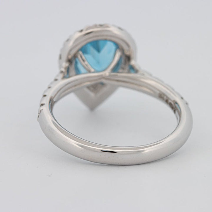 1.50 CT Pear - shape Topaz Halo Ring - ZIZOV DIAMONDS