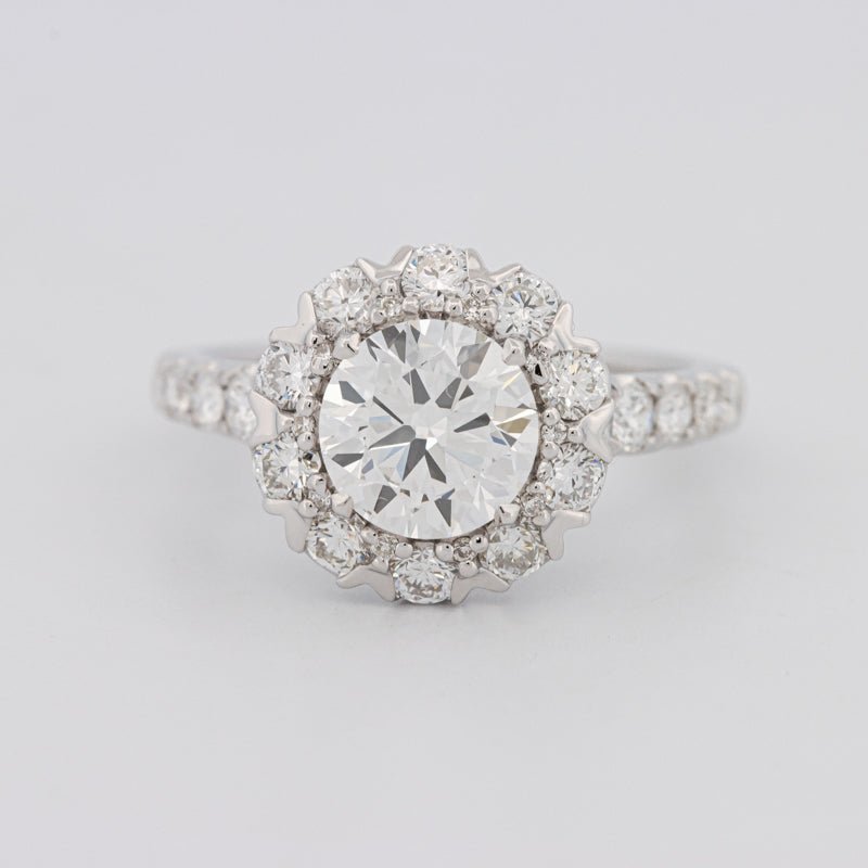 1.50 CT Round Cut Halo Pavé Solitaire (LG)