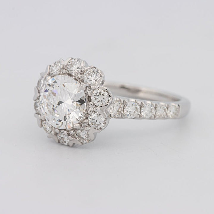 1.50 CT Round Cut Halo Pavé Solitaire (LG) - ZIZOV DIAMONDS