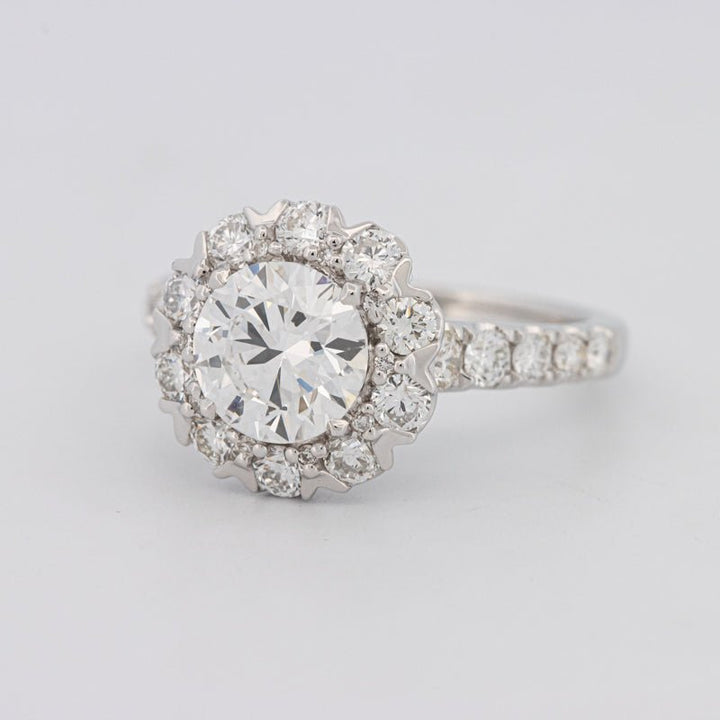 1.50 CT Round Cut Halo Pavé Solitaire (LG) - ZIZOV DIAMONDS