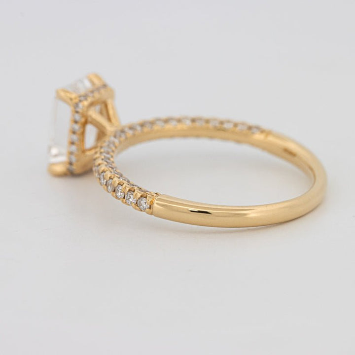 1.50 CT Under - Halo Emerald Cut Pavé Ring (LG) - ZIZOV DIAMONDS