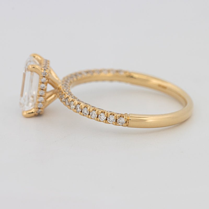 1.50 CT Under - Halo Emerald Cut Pavé Ring (LG) - ZIZOV DIAMONDS