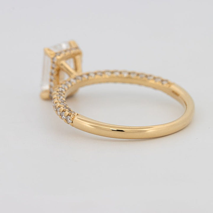 1.50 CT Under - Halo Emerald Cut Pavé Ring (LG) - ZIZOV DIAMONDS