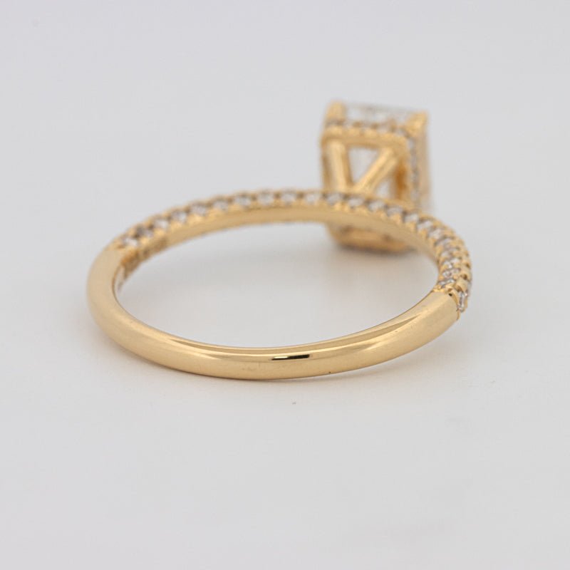 1.50 CT Under - Halo Emerald Cut Pavé Ring (LG) - ZIZOV DIAMONDS