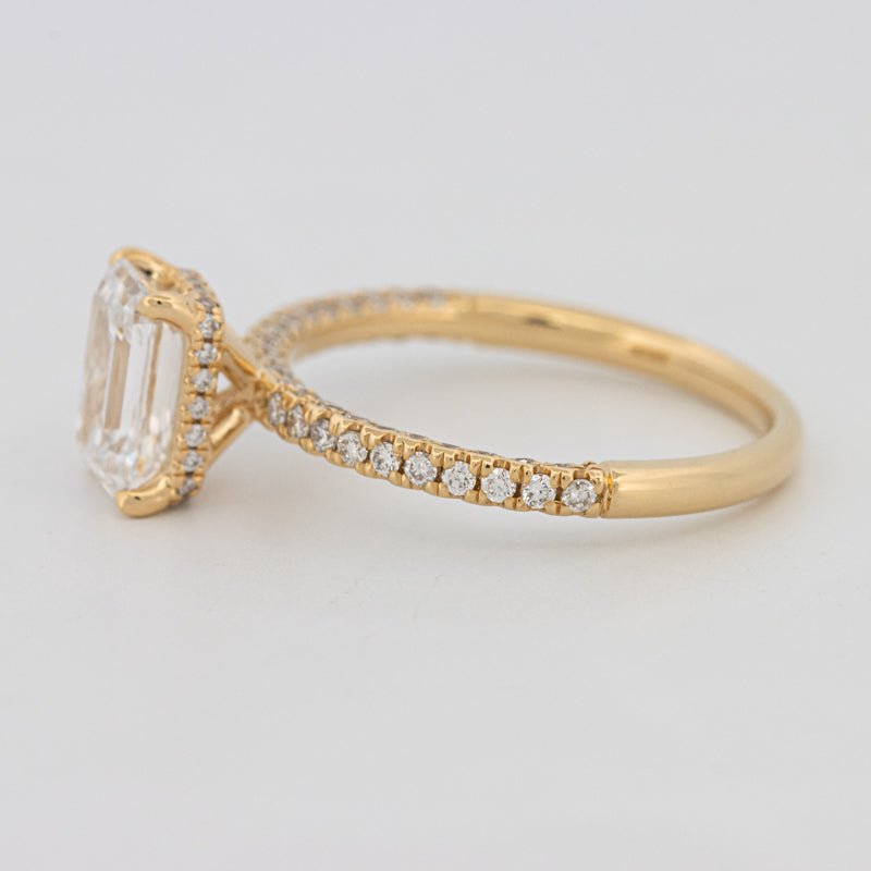 1.50 CT Under - Halo Emerald Cut Pavé Ring (LG) - ZIZOV DIAMONDS