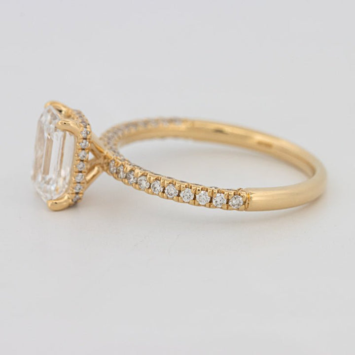 1.50 CT Under - Halo Emerald Cut Pavé Ring (LG) - ZIZOV DIAMONDS