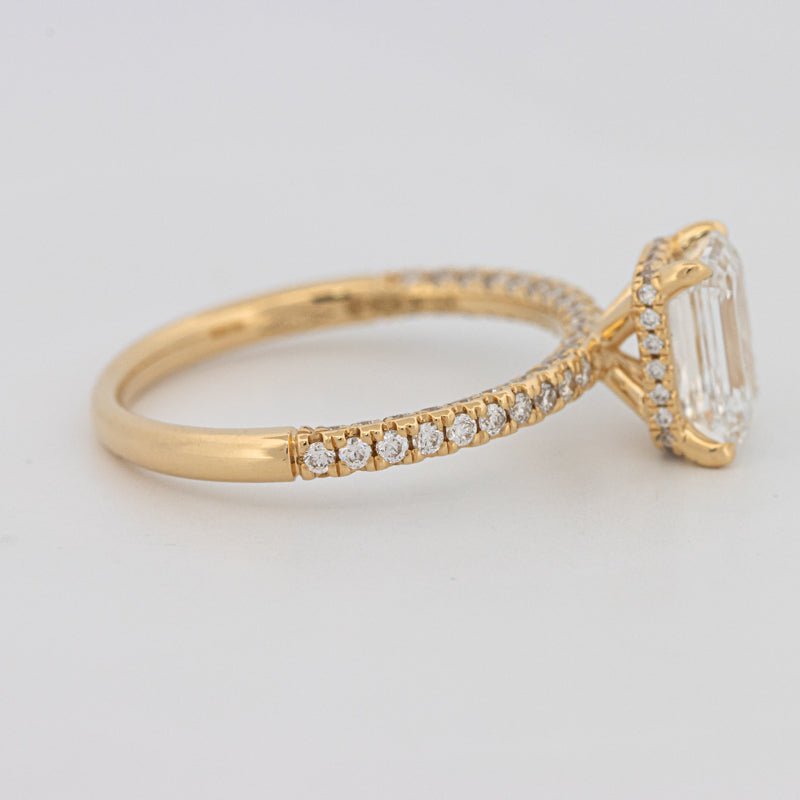 1.50 CT Under - Halo Emerald Cut Pavé Ring (LG) - ZIZOV DIAMONDS
