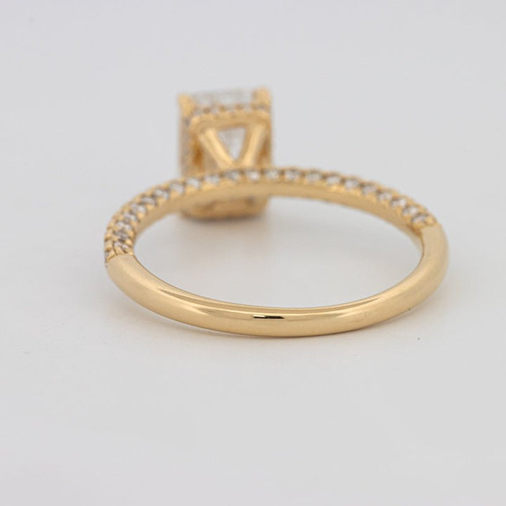 1.50 CT Under - Halo Emerald Cut Pavé Ring (LG) - ZIZOV DIAMONDS