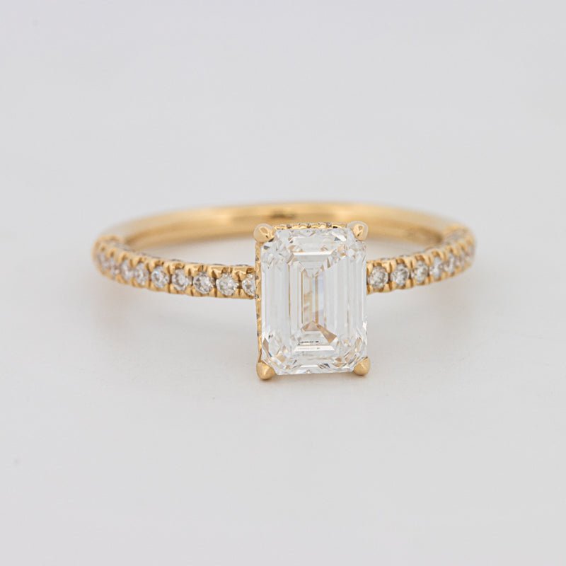 1.50 CT Under - Halo Emerald Cut Pavé Ring (LG) - ZIZOV DIAMONDS