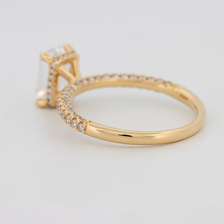 1.50 CT Under - Halo Emerald Cut Pavé Ring (LG) - ZIZOV DIAMONDS