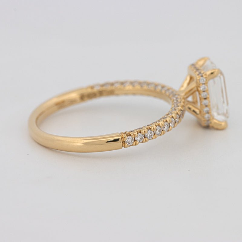 1.50 CT Under - Halo Emerald Cut Pavé Ring (LG) - ZIZOV DIAMONDS