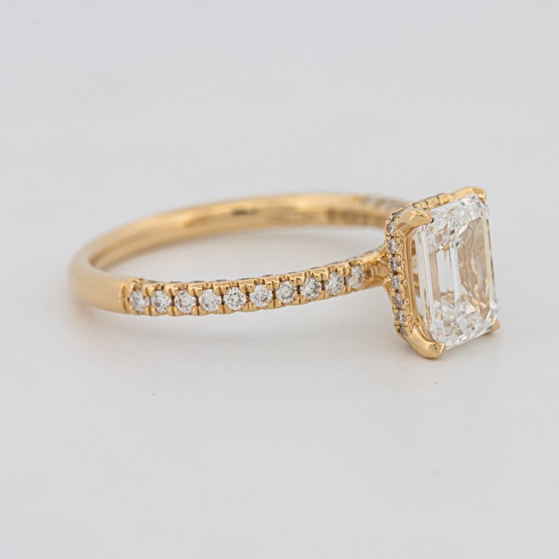 1.50 CT Under - Halo Emerald Cut Pavé Ring (LG) - ZIZOV DIAMONDS