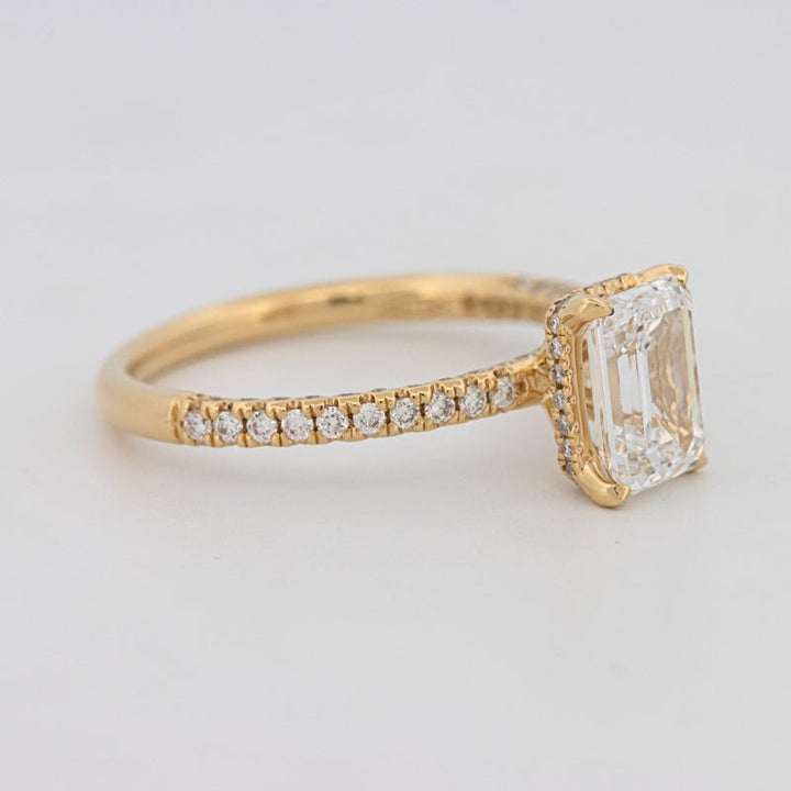 1.50 CT Under - Halo Emerald Cut Pavé Ring (LG) - ZIZOV DIAMONDS
